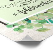 Poster Panneau photo du Mariage Rustic Wood Eucalyptus (Coin)