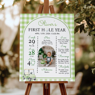 Poster Panneau photo du premier trou de golf pour anniver