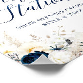 Poster Panneau photo Elégant Fête des mariées Florale Ble (Coin)