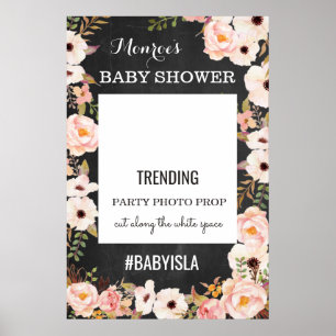 Poster Panneau photo Hashtag Prop pour bébé ou Fête des m