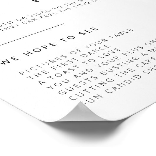 Poster Panneau photo Mariage noir et blanc modifiable (Coin)