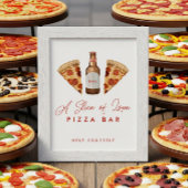 Poster Panneau Pizza & Beer Couples Douche Pizza Bar