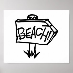 Poster Panneau plage