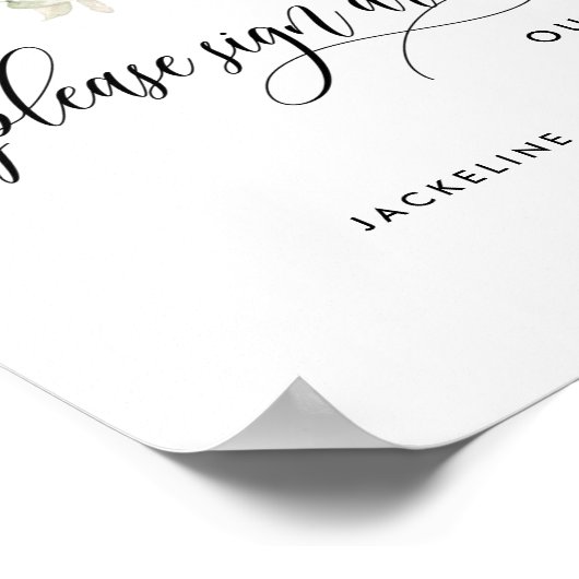 Poster Panneau "Please Sign Around", Élégant panneau vert (Coin)