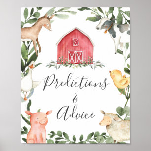 Poster Panneau Prédictions et conseils du Baby shower agr
