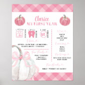 Poster Panneau Premier Anniversaire Fille Citrouille Prép (Devant)