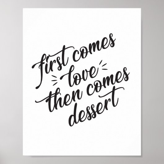 Poster Panneau Premier Vient L'Amour Puis Vient Le Desser (Devant)