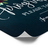 Poster Panneau Programme de Mariage en Navy (Coin)