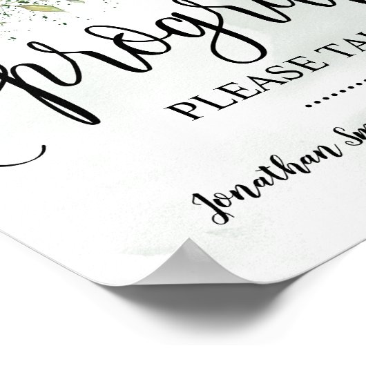 Poster Panneau Programme Mariage Eucalyptus (Coin)