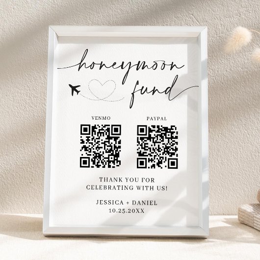 Poster Panneau QR Code pour la Caisse de Lune de Miel – R