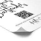 Poster Panneau QR Code pour Pourboire votre Barman (Coin)