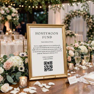 Poster Panneau QR de fonds de lune de miel pour mariage m