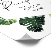 Poster Panneau Recette Fête des mariées florale tropicale (Coin)