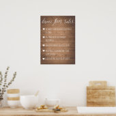 Poster Panneau Règles du plancher de danse | Symbole rust (Cuisine)