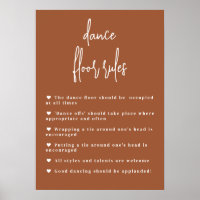 Panneau Règles du sol de danse Boho en terre cuite