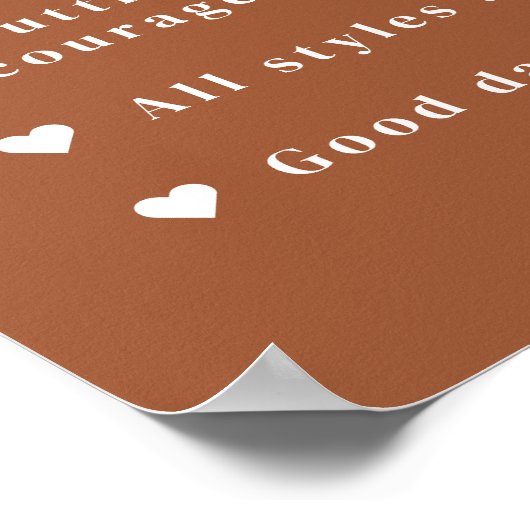 Poster Panneau Règles du sol de danse Boho en terre cuite (Coin)