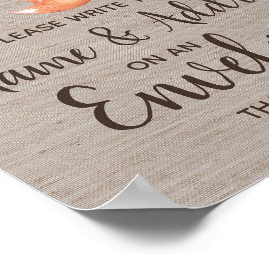 Poster Panneau Renard de la Forêt d'Hiver Adresse Une Env (Coin)