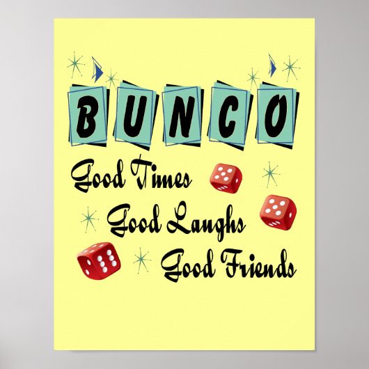 Poster Panneau Retro Bunco - Bon Temps, Rires et Amis (Devant)