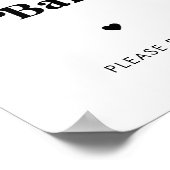 Poster Panneau rétro Script Dessert Bar Noir Blanc Mariag (Coin)