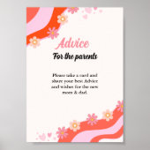 Poster Panneau Retro Super Daisy baby shower ADvice Paren (Devant)