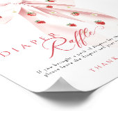 Poster Panneau rond Baby shower de fraise rose Bow (Coin)