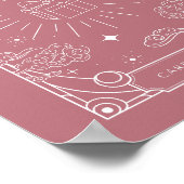 Poster Panneau Rose céleste Cartes et cadeaux (Coin)