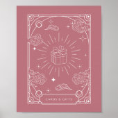 Poster Panneau Rose céleste Cartes et cadeaux (Devant)
