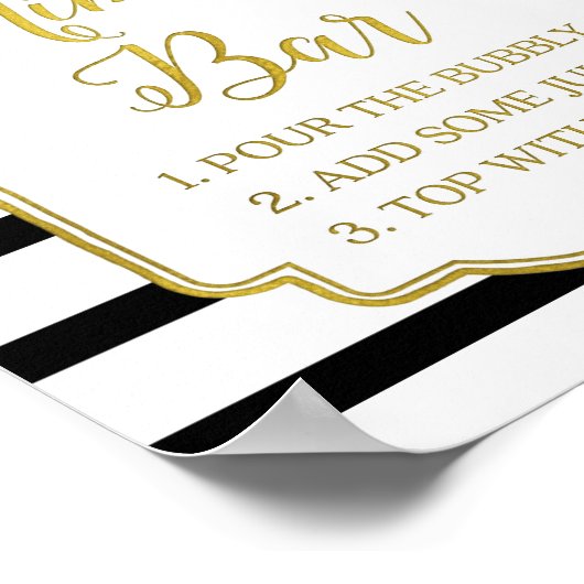 Poster Panneau Rose Floral Mimosa Bar Signe Or Grandes No (Coin)