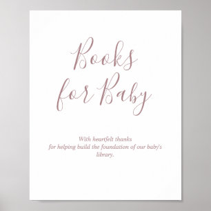 Poster Panneau Rose Gold Books pour Baby Shower