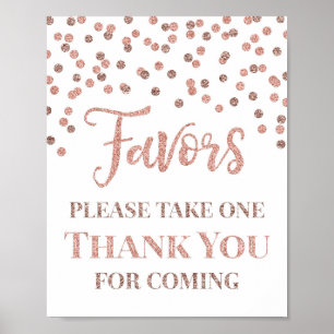 Poster Panneau rose Gold Confetti Favorisant le Baby show