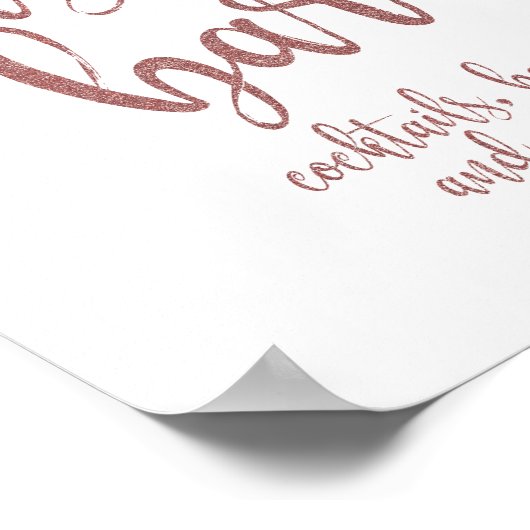 Poster Panneau Rose   Gold Parties scintillant 8x10 Maria (Coin)