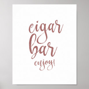 Poster Panneau Rose or de la barre Cigar Parties scintil