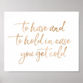 Poster Panneau rose or Mariage Blanches 8x10 (Devant)