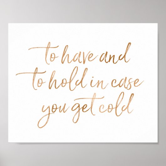 Poster Panneau rose or Mariage Blanches 8x10 (Devant)