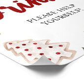 Poster Panneau rouge Baby shower de Noël Boissons (Coin)