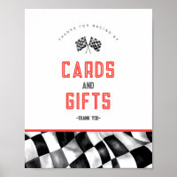 Panneau rouge Voiture Anniversaire Cartes et Cadea