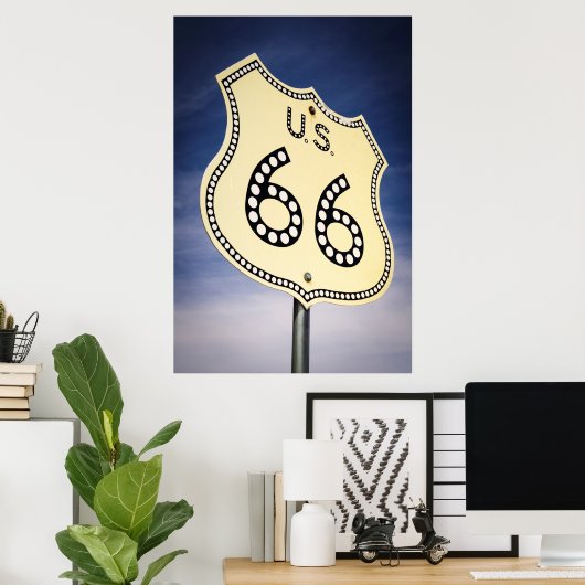 Poster Panneau Route 66 (Bureau à domicile)