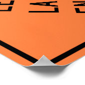 Poster Panneau routier de construction de la voie de gauc (Coin)