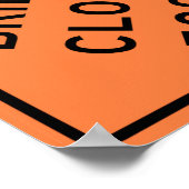 Poster Panneau routier fermé du pont (Coin)