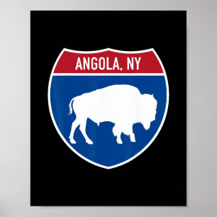 Poster Panneau routier interétatique de l'Angola New York