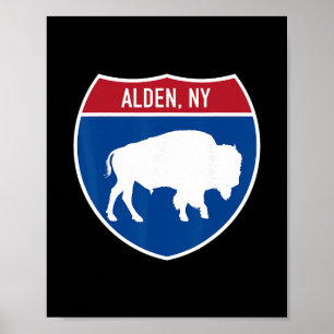 Poster Panneau routier interstate à Alden New York Buffal