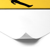 Poster Panneau routier - Vache et ovnis (Coin)