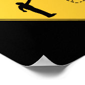 Poster Panneau routier - Vache et ovnis (Coin)