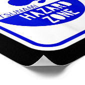 Poster Panneau routier Zone de danger de tsunami Plage et (Coin)