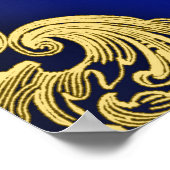 Poster Panneau Royal Blue Gold Prince Baby shower (Coin)