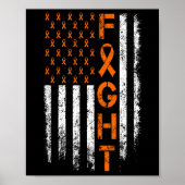 Poster Panneau ruban orange - Sensibilisation à la leucém (Devant)