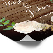 Poster Panneau Russe Mariage de bienvenue Aquarelle or Bl (Coin)