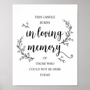 Poster Panneau Rustic Vines Mariage Memorial (CANDLE)