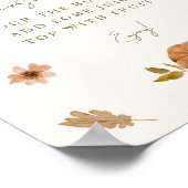 Poster Panneau Rustique Automne Citrouille Floral Mimosa  (Coin)