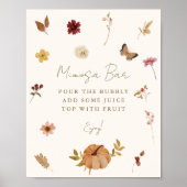 Poster Panneau Rustique Automne Citrouille Floral Mimosa  (Devant)